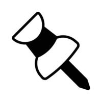 A small pin with a flat, wide head, used to attach papers or documents vector