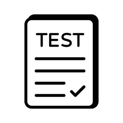 Test sheet design isolated on white background