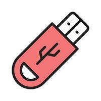 USB icon for storage and data transfer visuals vector