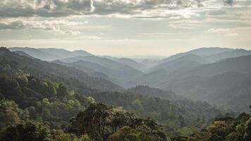 a view of the mountains from a high point photo