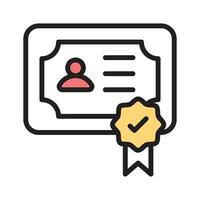 Authorized document, paper with badge depicting concept icon of certificate vector