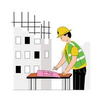 Visually appealing engineer illustration in modern style vector