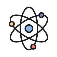 Atom symbol denoting concept icon of physics education in trendy style vector