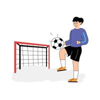 An editable illustration of soccer player, ready for premium use vector