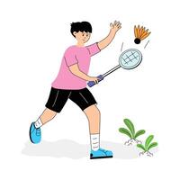 Get this creative badminton player flat illustration vector