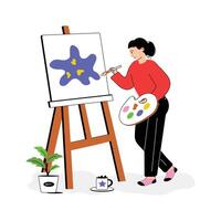 An amazing illustration of artist, Creating expressive works of art vector