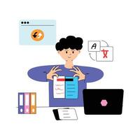 Translator flat illustration, ready to use vector