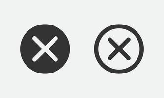 Close icon sign. Cancel symbol web design. Error, denied, avoid or wrong data button. vector