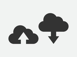 Technology icon cloud computing connection. Big data global server. Line design symbol. vector