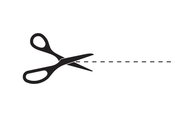 Cutting line by scissors icon. Separation paper sign. Trim coupone symbol.