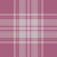 Plaid check pattern in pink. Seamless fabric texture. Tartan textile print. vector