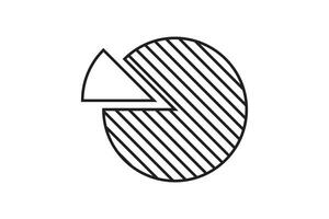 Round graphic fraction circle shape element. Geometric diagram division section icon. vector