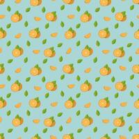 Oranges seamless pattern. background with tropical fruits for kitchen or cafe, print fabric, paper. vector