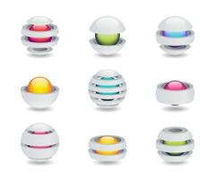 Set of creative logo in the form of a ball with a bright core. Design element. illustration. vector