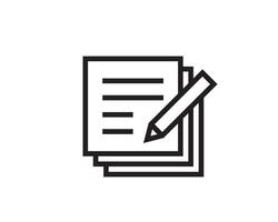 Note icon sign. Paper message or document page. vector