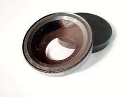 smartphone macro lens on white background photo