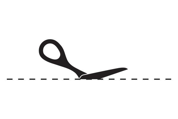 Cutting line by scissors icon. Separation paper sign. Trim coupone symbol.