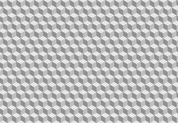 Cube seamless pattern, simple line design in black and white. Business card background techno style.