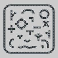 Set street and road template isolated on background. vector