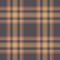 Cultural tartan pattern texture, asymmetric fabric textile check. Sparse plaid seamless background in orange and grey colors. vector
