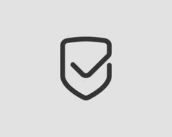 Shield icon with mark symbol. Design element. vector