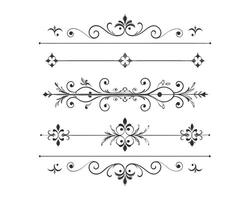 set of fancy decorative borders and scroll elements vector