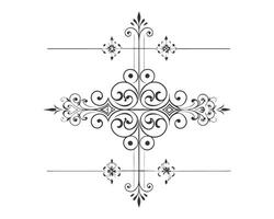 Fancy black and white drawing of a decorative design vector