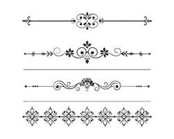 set of fancy decorative borders and scroll elements vector