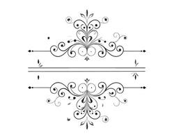 Fancy decorative a black and white design with swirls and scrolls vector