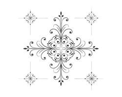 fancy decorative a black and white drawing of a design vector