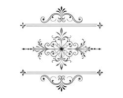 Fancy of ornamental border elements vector