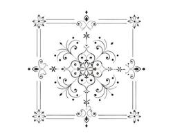 a black and white drawing of a fancy decorative frame vector
