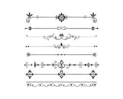 set of decorative borders and scroll elements design. vector