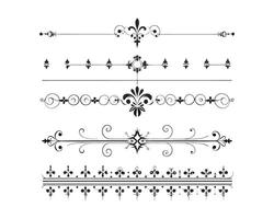 Set of Fancy Decorative Ornamental Lines vector