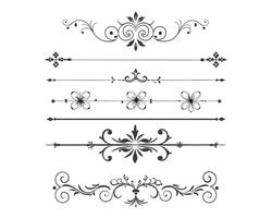 set of fancy decorative elements design vector