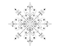 a black and white fancy snowflake design vector