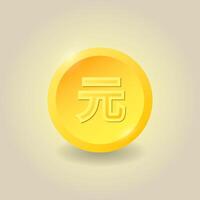 Yuan currency gold coin. China. Casino game. For websites and mobile app, infographics. vector
