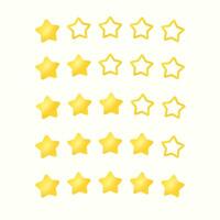 A set of rating gold stars. Feedback rating. Five gold stars. Elements of infographics. For a site or application. vector