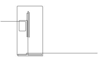 Refrigerator illustration in one continuous line vector