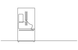 Refrigerator in one line style vector