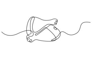 Chicken drumstick one line continuous drawing vector