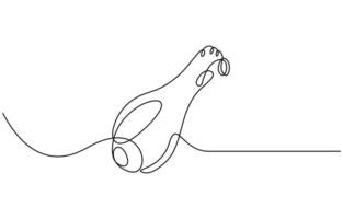 Single continuous line drawing of hot crispy fried chicken leg vector