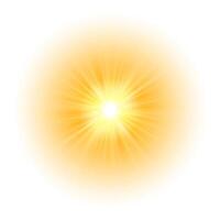 Bright yellow sun with soft glow and sparkle effect vector