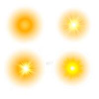 Sunlight flash with sparkling star on white background vector