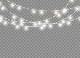 Festive glow Christmas light elements for designers vector