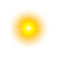 Soft sun flash with sparkling star on white vector