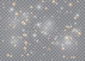 Luminous burst effects and sparkling dust particles vector
