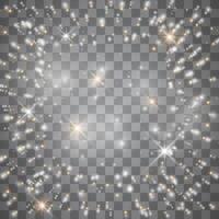 Shining star patterns with glowing effects vector