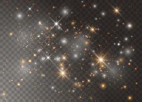 Glittering light stars and sparkling particles collection vector