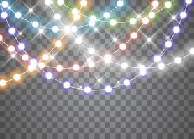 Christmas light strings for seasonal design elements vector
